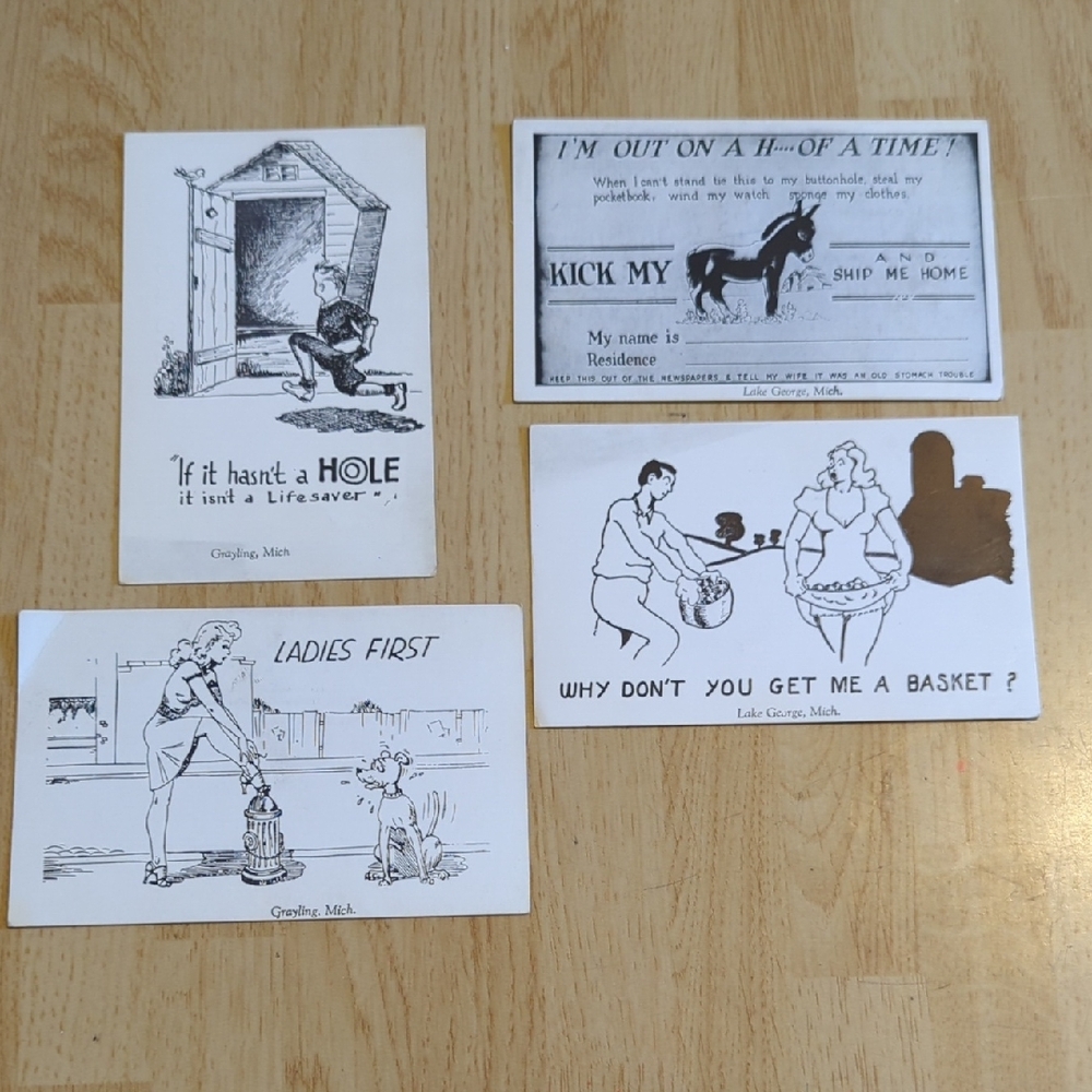 Vintage Comic Postcards Set